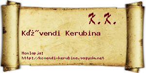 Kövendi Kerubina névjegykártya